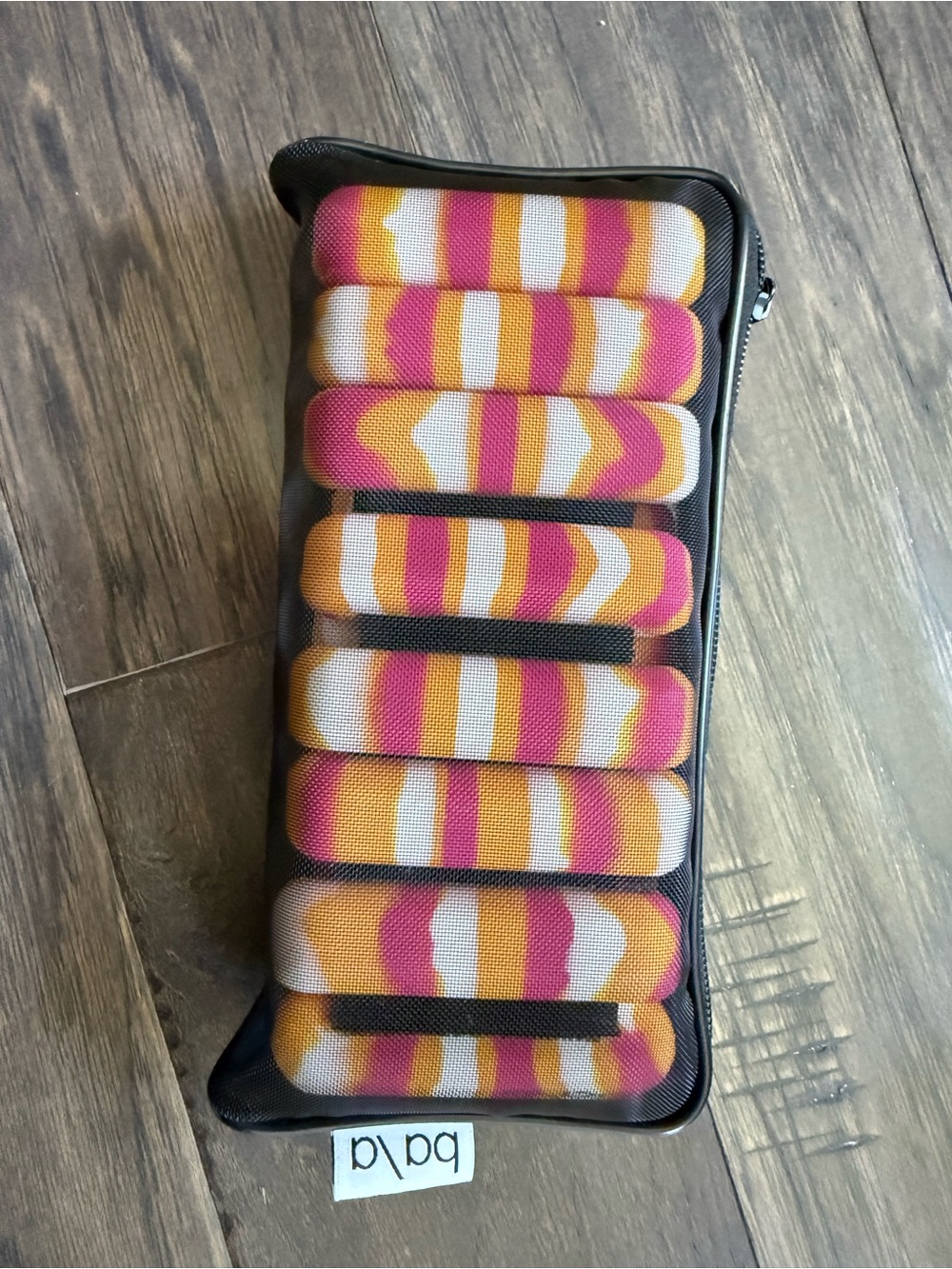 Bala Striped Cosmetic Pouch in Pink, Orange & White